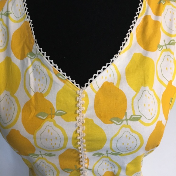 Lemon 🍋 Dress Apron Handmade Anthropologie Style - Picture 3 of 8